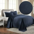 thumbnail image 1 of Supeior Paisley Cotton Decorative 3-Piece Bedspread Set, All Season Breathable Bedspreads, Queen, Navy Blue, 1 of 9