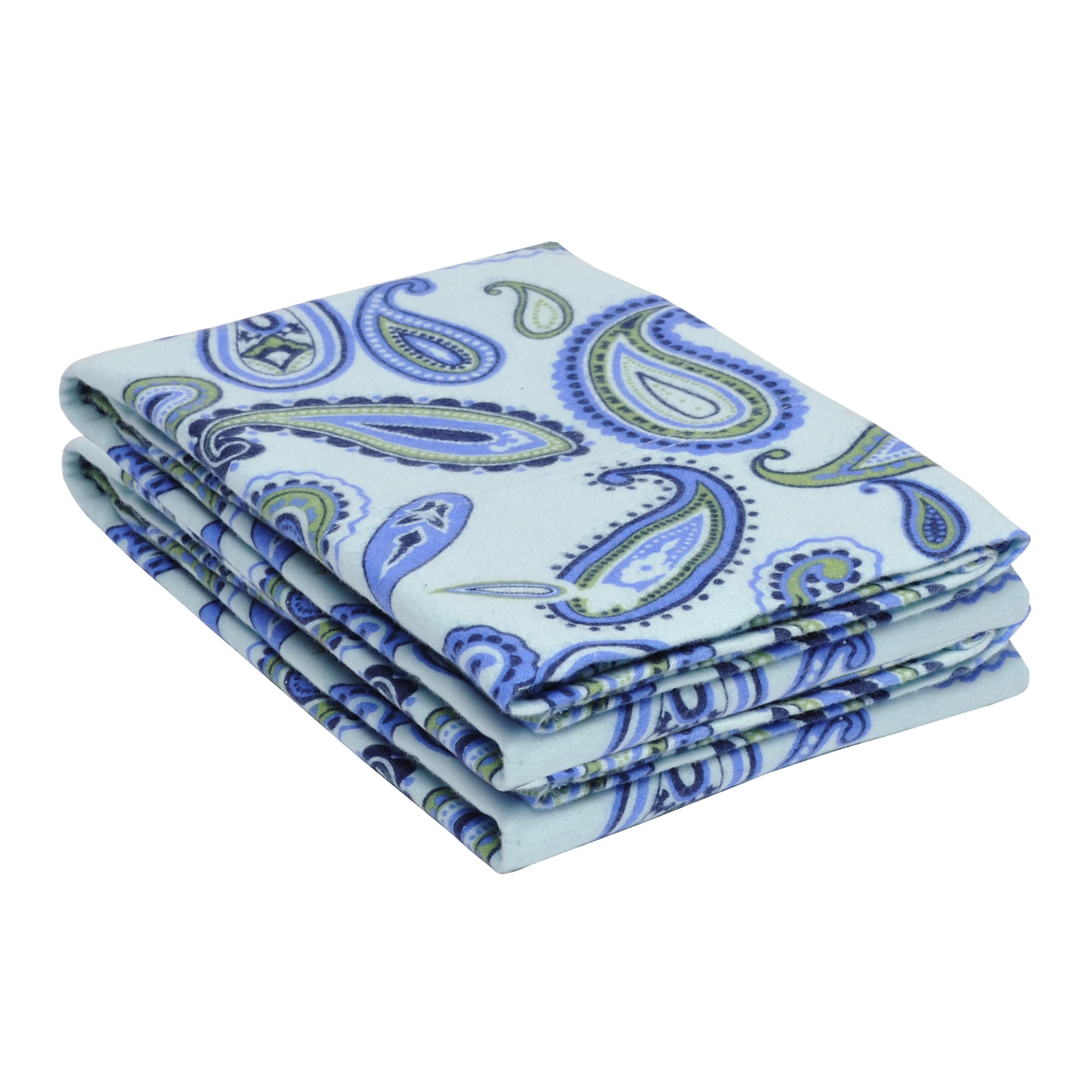 Jamila King-Size Flannel Cotton Pillowcase Set in Light Blue