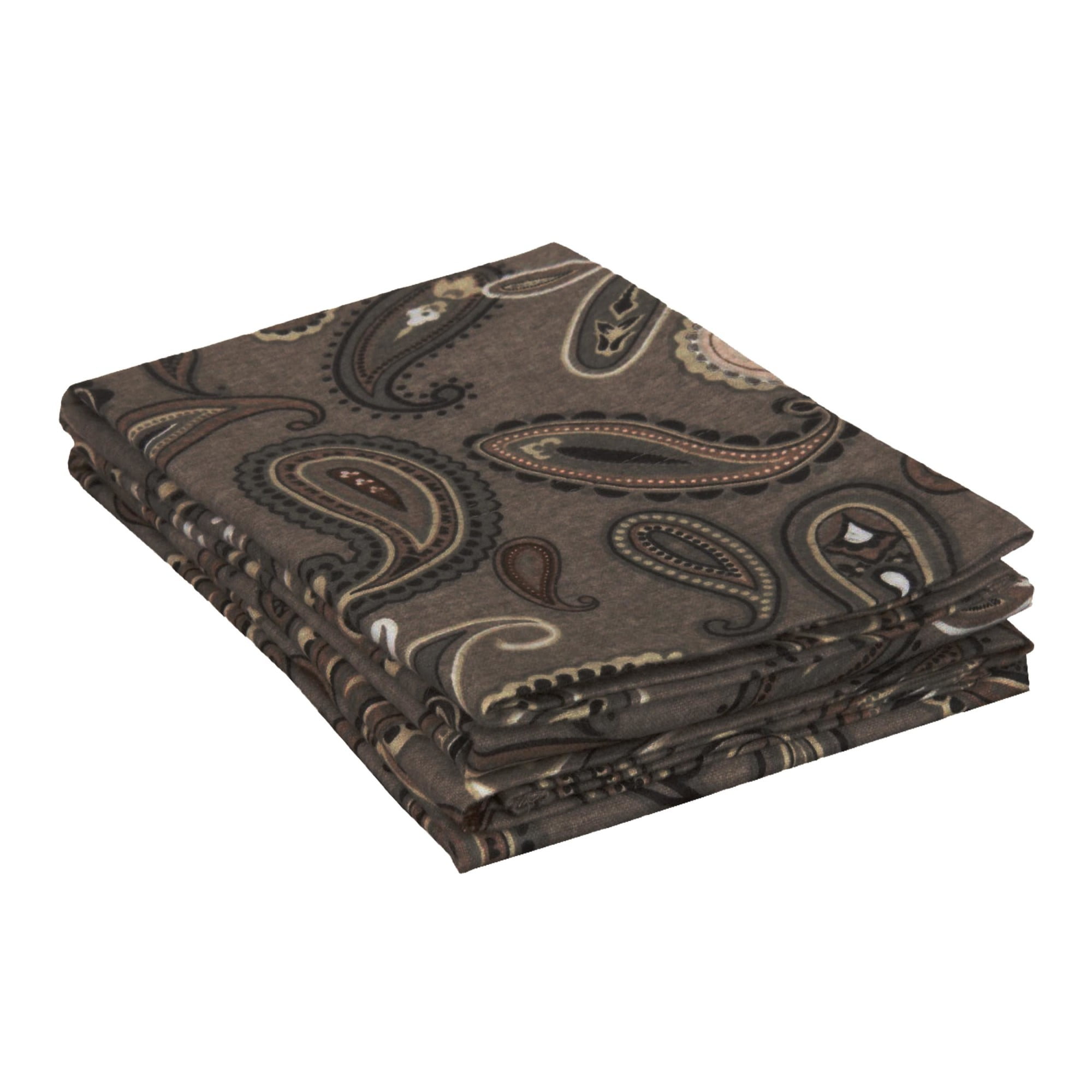 King Size Charcoal Paisley Cotton Flannel Pillowcase Set