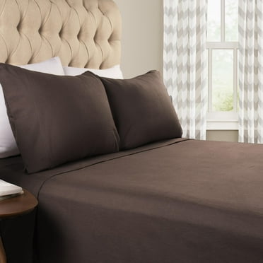 Superior Solid Flannel Cotton Sheet Set, California King, Charcoal