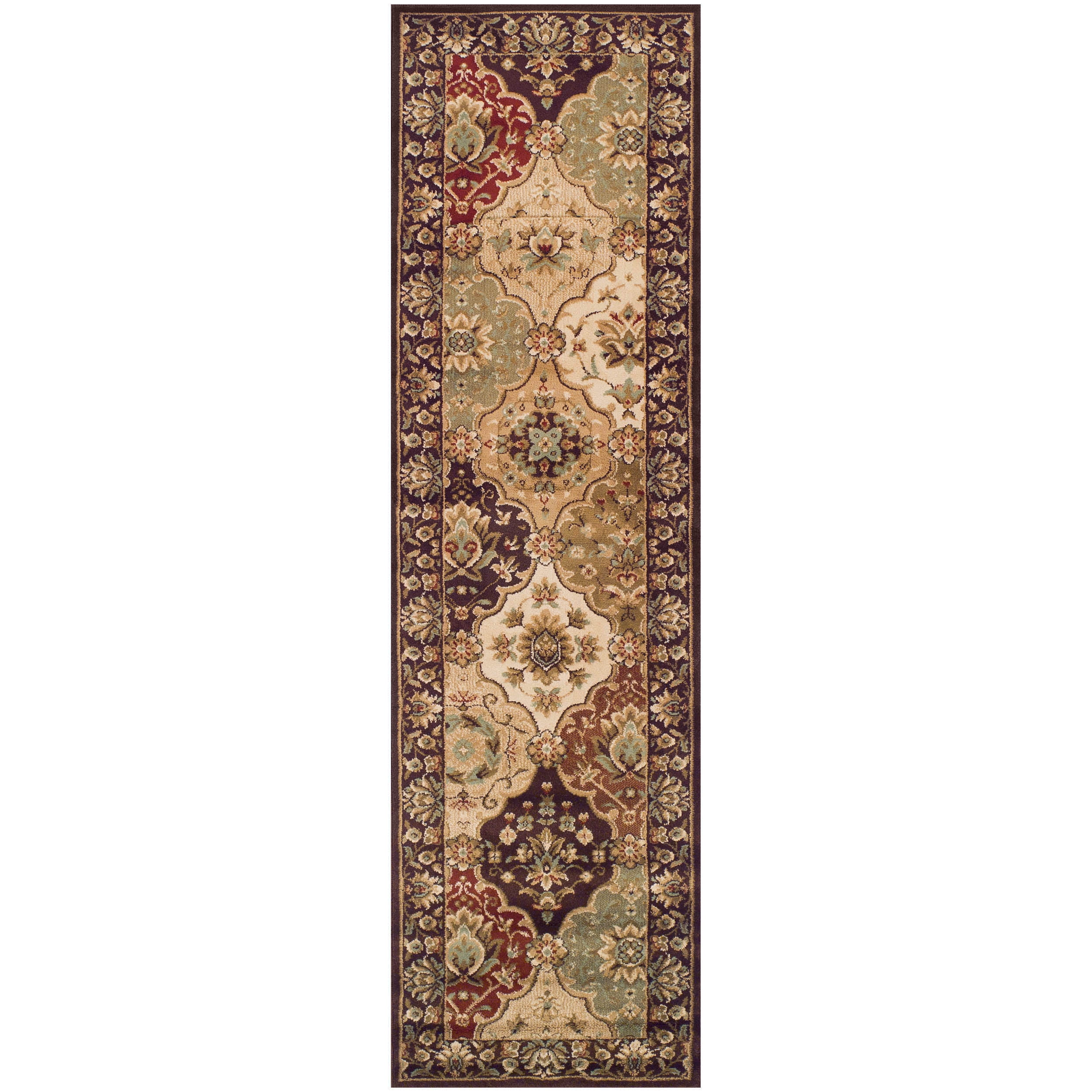 Superior Palmyra Floral Classic Indoor Runner Rug, Chocolate, 2' 7