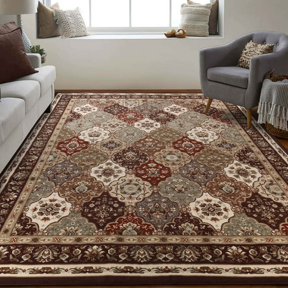 Superior Palmyra Indoor Area Rug, 12' x 18', Chocolate