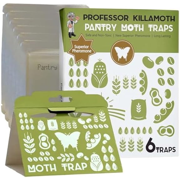 Superior Pantry Moth Traps 6-Pack with Pheromones Prime | No Insecticides | Safe, Non-Toxic and Child and Pet Friendly Pantry Protection | Superior Attractant$$Garden & Patio