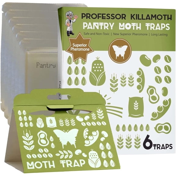 Superior Pantry Moth Traps 6-Pack with Pheromones Prime | No Insecticides | Safe, Non-Toxic and Child and Pet Friendly Pantry Protection | Superior Attractant