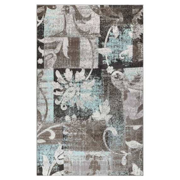Superior Pastiche Floral Indoor Area Rug, 2' x 3', Brown-Turquoise