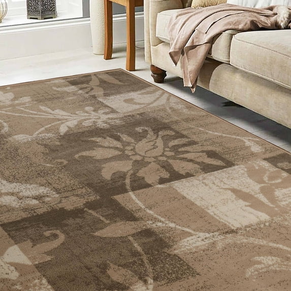 Superior Pastiche Floral Indoor Area Rug, 9' x 12', Ivory