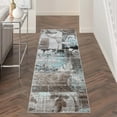 thumbnail image 1 of Superior Pastiche Floral Indoor Area Rug, 2' 7" x 8', Brown-Turquoise, 1 of 7