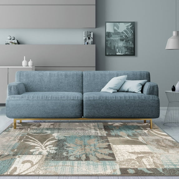 Superior Pastiche Floral Indoor Area Rug, 5' x 8', Rivulet