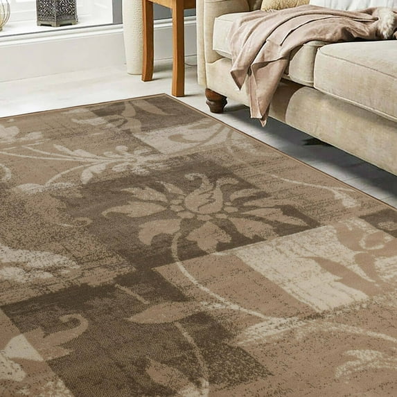 Superior Pastiche Floral Indoor Area Rug, 4' x 5' 6", Ivory