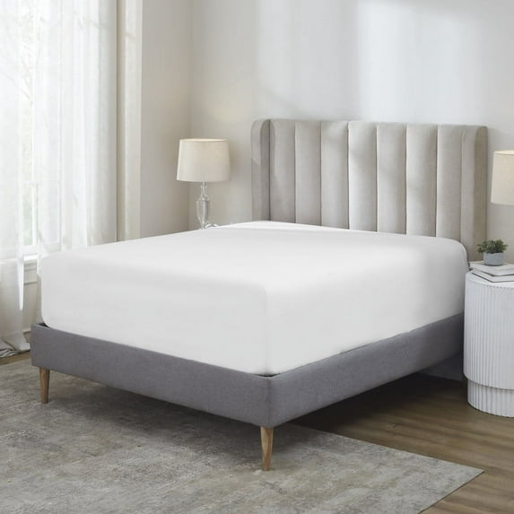 Superior Pavo Cotton 700 Thread Count 20" Deep Pocket Fitted Sheet, Queen, White