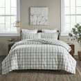 thumbnail image 1 of Superior Plaid Flannel Cotton Duvet Set, King/California King, Charcoal, 1 of 10