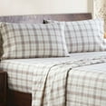 thumbnail image 1 of Superior Plaid Flannel Cotton Pillowcases, Set of 2, King, Beige, 1 of 10