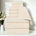 thumbnail image 1 of Superior Playa Zero Twist Cotton Solid Waffle Textured 9 Piece Towel Set, Ivory, 1 of 7