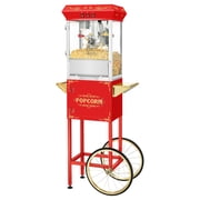 Superior Popcorn Company Movie Night Popcorn Popper Machine with Cart 8 oz, Red