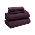 thumbnail image 1 of Superior Solid Flannel Cotton Bed Sheet Set , Soft Fitted Sheets, Full, Purple, 1 of 9