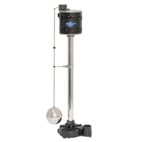 Superior Pump 1/2 HP Stainless / Cast Iron Pedestal Sump Pump