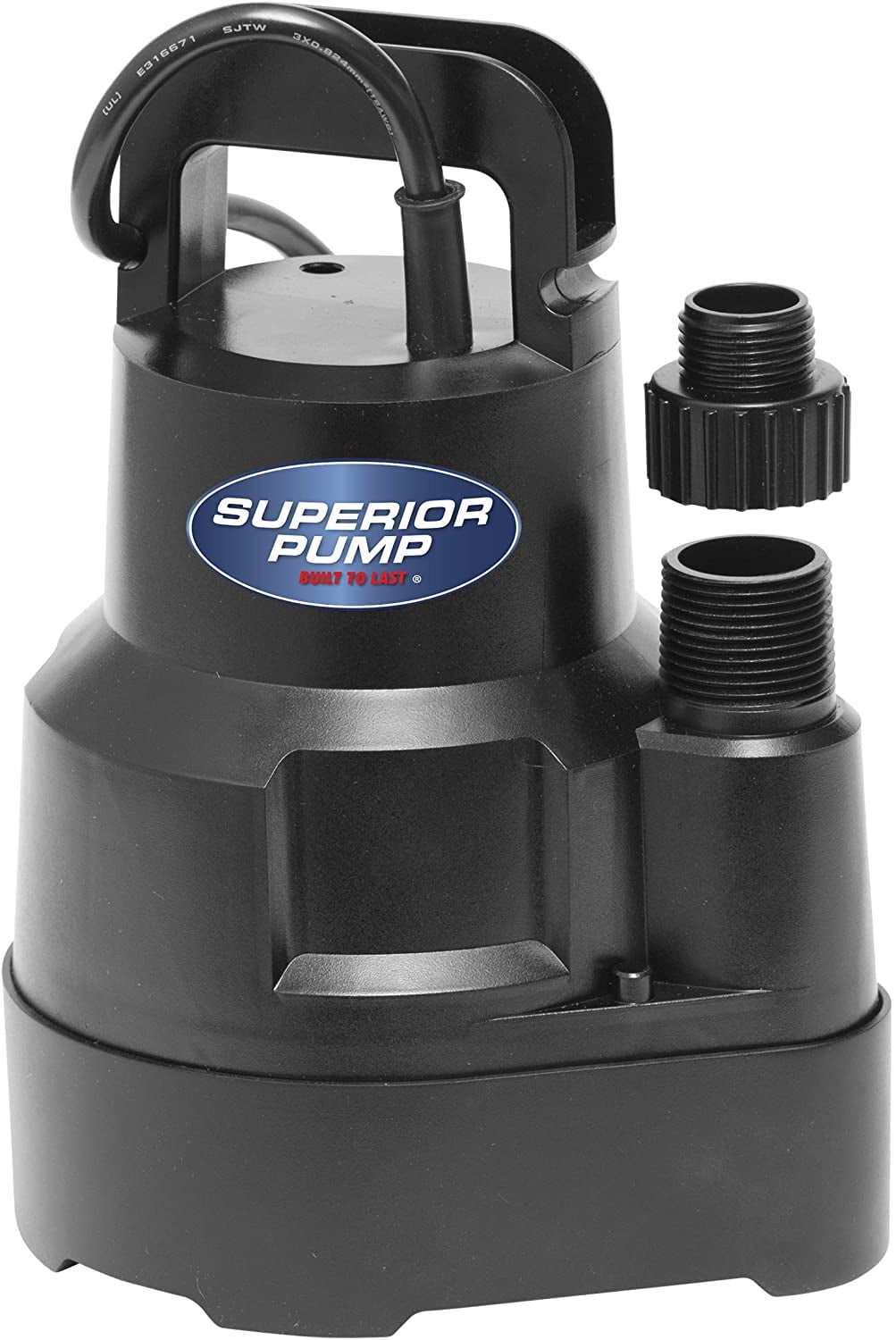 Superior Pump 91014 1/4HP Oil-Free Submersible Multi Use Pool Hot Tub Basement Water Pump