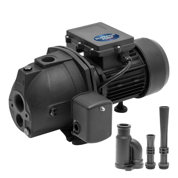 Superior Pump 94115 1 Horsepower Above Ground Shallow & Deep Well Convertible Utility Water Jet Pump