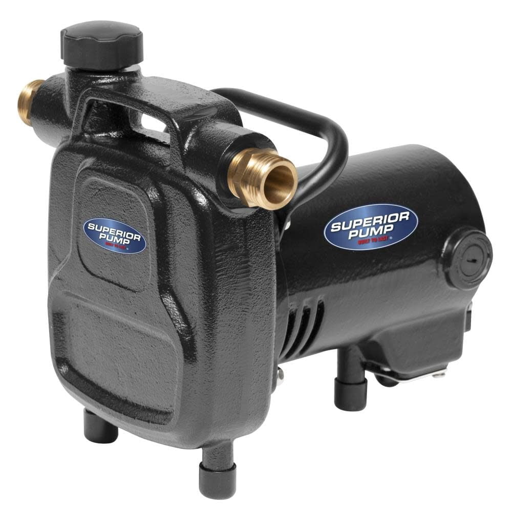 Superior Pump 90050 Transfer Utility Water Pump 1/2 Hp Cast Iron, Black