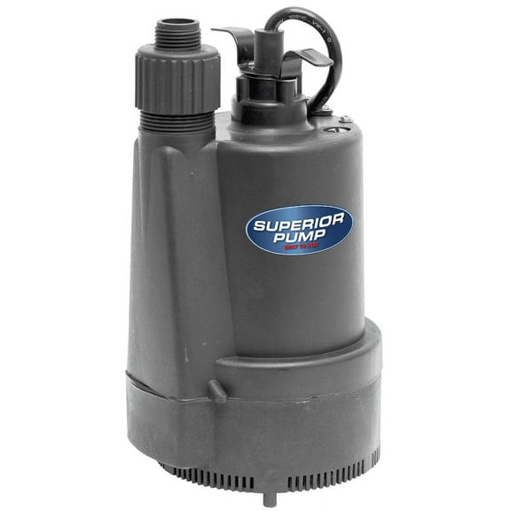 Superior Pump 91330 1/3 HP Thermoplastic Submersible Multi Use Pool Hot Tub Pump with 10-Foot Cord