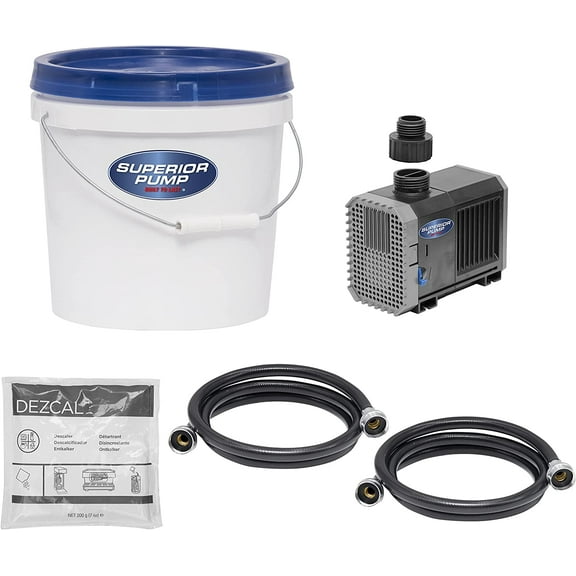 Superior Pump 91658 Tankless Water Heater Utility Pump Kit with Descaler Solution, 2 Gallon, White