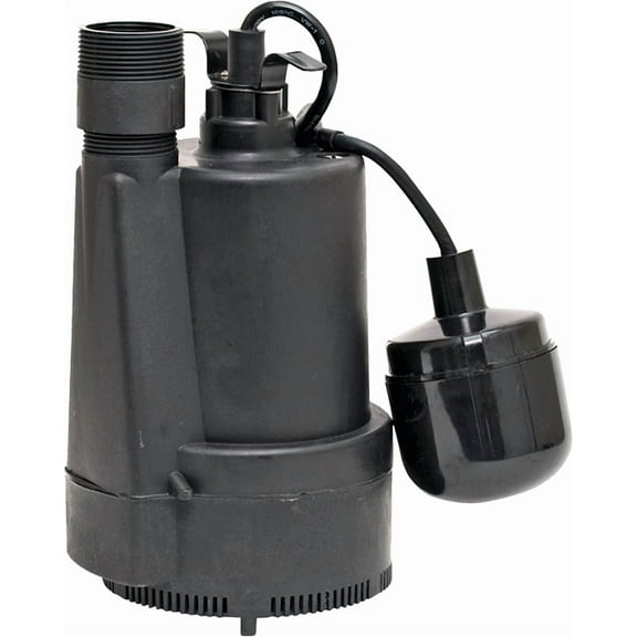 Superior Pump 92330 1/3 HP Thermoplastic Utility Multi Use Water Sump Pump with Tethered Float Switch