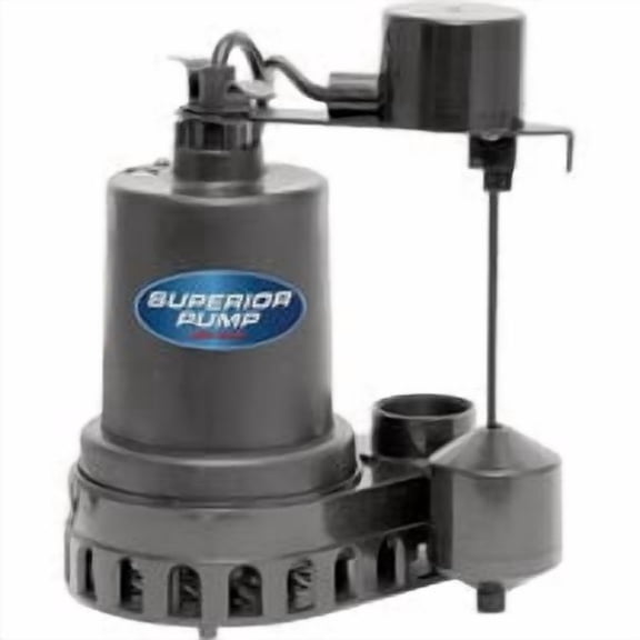 Superior Pump Plastic Submersible Sump Pump, Side Discharge, Case of 8