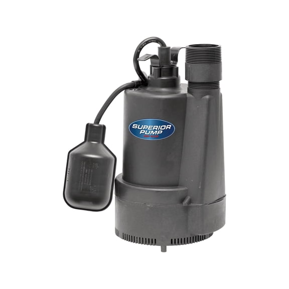 Superior Pump Plastic Submersible Sump Pump, Top Discharge, Case of 8