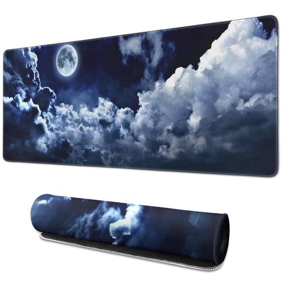 Superior Quality Large Moonlight Gaming Mouse Pad - 31.5 x 11.8 Inches, Extended Desk Mat, Stitched Edges, Non-Slip Base, Water Resistant, Micro-Weave Cloth for Office, Home & Gamers