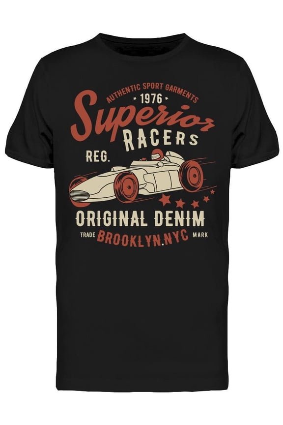 Superior Racers. Driver On Car T-Shirt Men -Image by Shutterstock, Male Small
