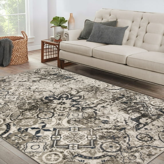 Superior Rangoli 4' x 6'' Area Rug, Indoor Rugs for Living Room Bedroom, Deep Royal