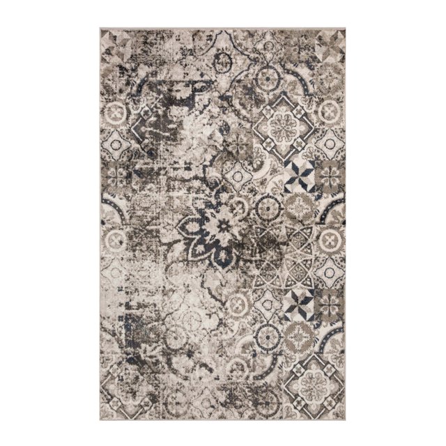 Superior Rangoli Geometric Medallion Indoor Area Rug, 7' x 9', Deep