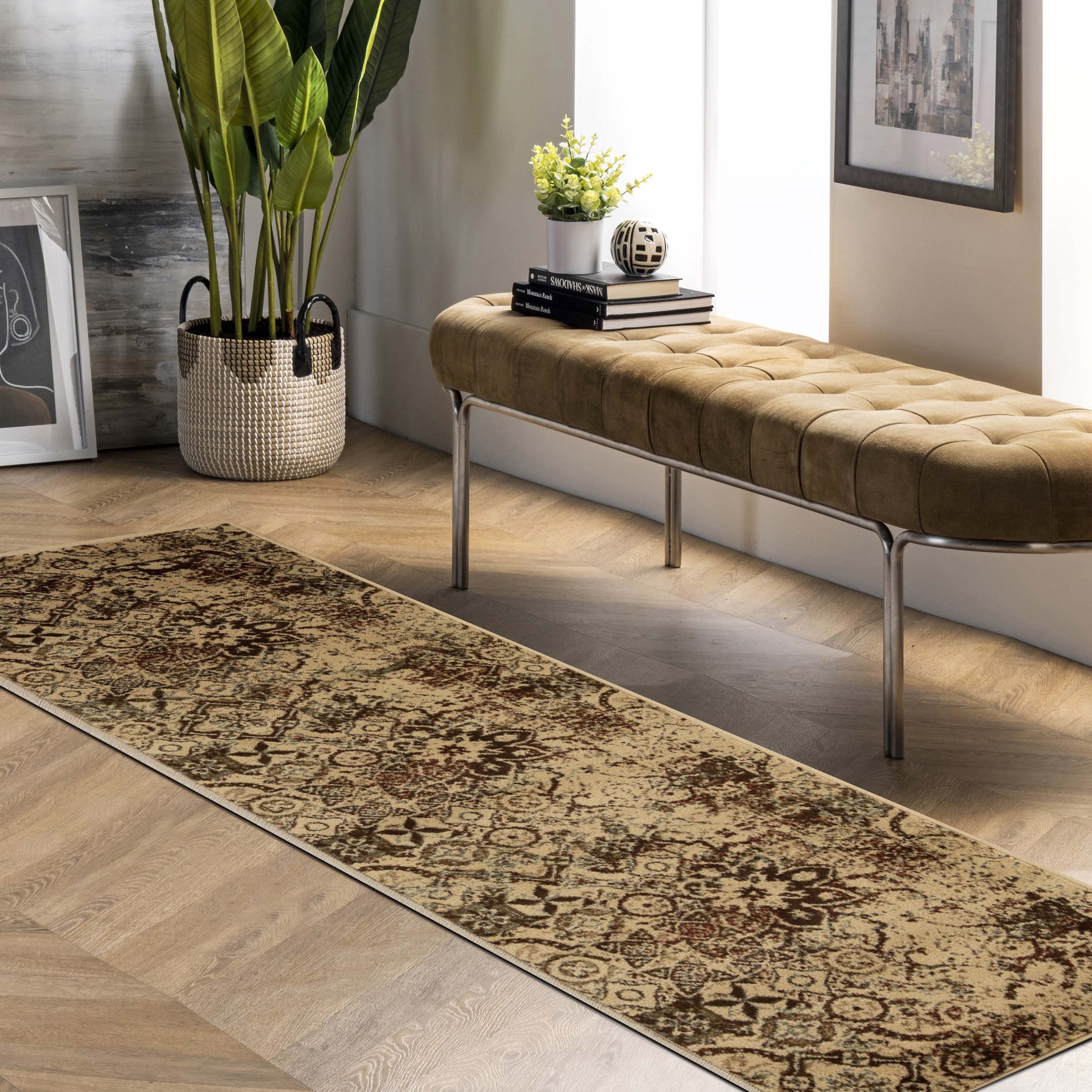 Superior Rangoli 2' 7'' x 8' Runner Rug, Indoor Rugs for Living Room ...