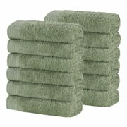 Superior Rayon from Bamboo Soft Face Towel Washcloth Set of 12, Green