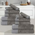 thumbnail image 1 of Superior Rayon from Bamboo Soft Modern 12-Piece Towel Set, Charcoal, 1 of 13