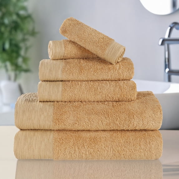 Superior Rayon from Bamboo Soft Modern 3-Piece Towel Set, Gold
