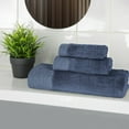 thumbnail image 1 of Superior Rayon from Bamboo Soft Modern 3-Piece Towel Set, Navy Blue, 1 of 13
