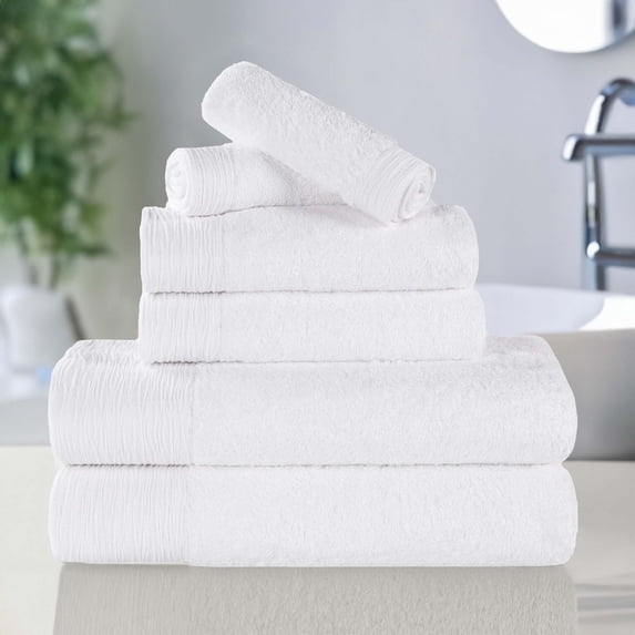 Superior Rayon from Bamboo Soft Modern 3-Piece Towel Set, White