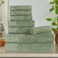 thumbnail image 1 of Superior Rayon from Bamboo Soft Modern 8-Piece Towel Set, Green, 1 of 13