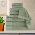 thumbnail image 1 of Superior Rayon from Bamboo Soft Modern 9-Piece Towel Set, Green, 1 of 13