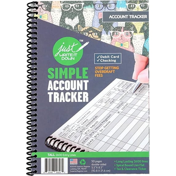 The Superior Register, Simple Account Tracker, 5.5x8.5, Yellow ...
