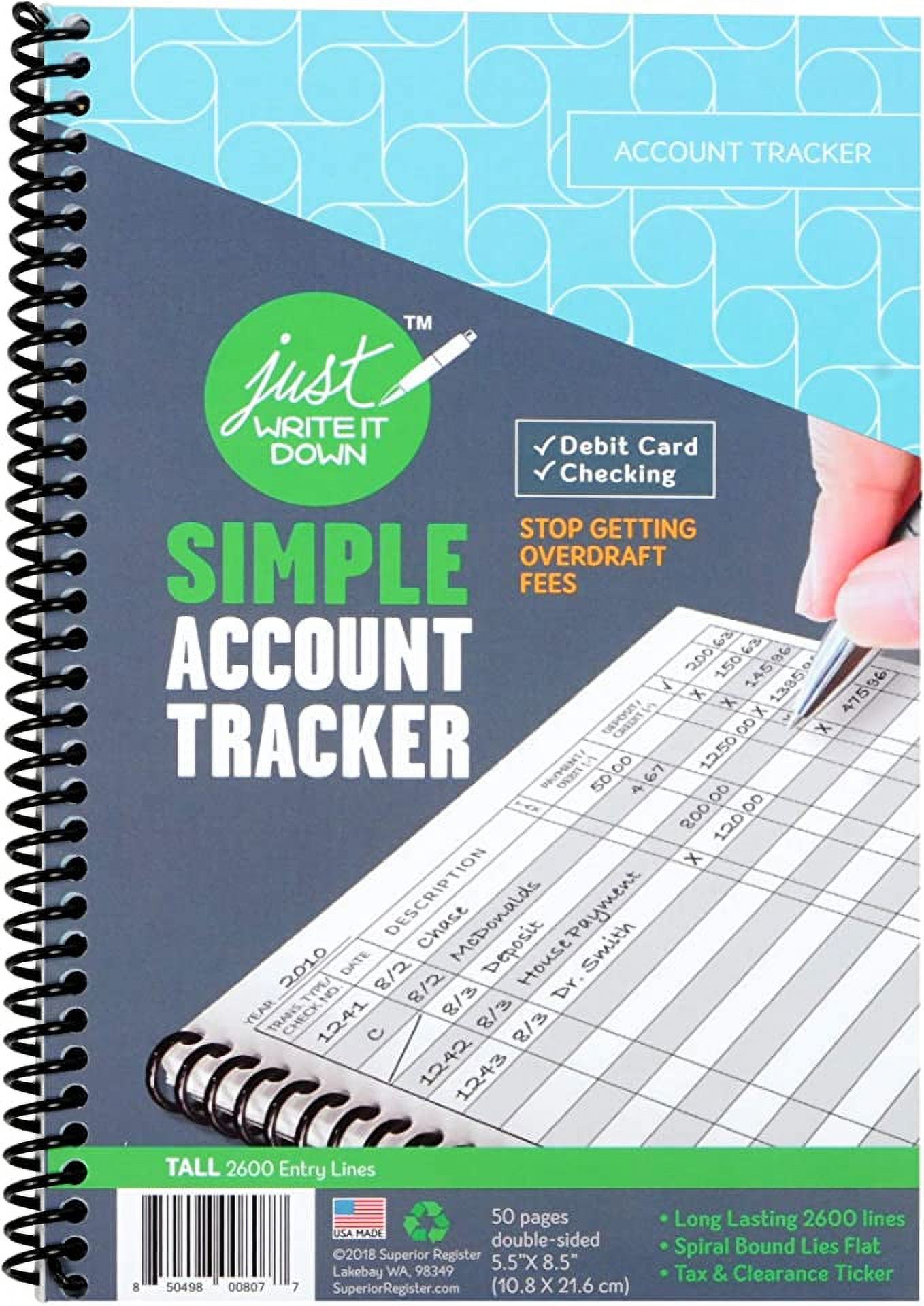 12 Check registers for Personal Checkbook Checkbook Ledger Transaction Registers Log for