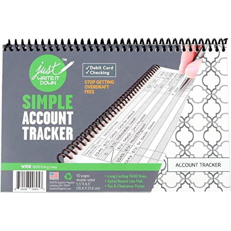Expense Ledger Book 2-Pack Spiral Checkbook Registers - Expense ...