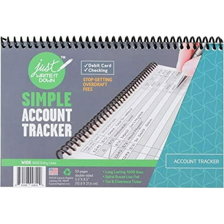Superior Register Simple Account Tracker, 8.5 x 5.5, Money Ledger, Wide Edition, 1 each