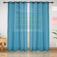 thumbnail image 1 of Superior Remington Textured Sheer Curtain Set of 2, 52" x 96", Aquarius, 1 of 6