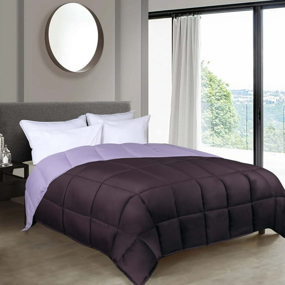 Superior Reversible Down Alternative Comforter, California King, Plum-Lilac