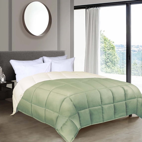 Superior Reversible Down Alternative Comforter, Twin XL, Ivory-Sage