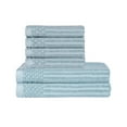 thumbnail image 1 of Superior Ribbed Cotton 6-Piece Slate Blue Bath Towel/ Hand Towel Set, 1 of 7