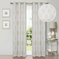thumbnail image 1 of Superior Ribbon Blackout Curtains Set of 2, Rod Pocket Cutain Panel Pair, Ivory, 26"W x 63"L, 1 of 7