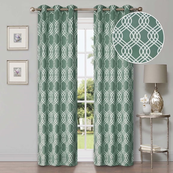 Superior Ribbon Blackout Curtains Set of 2, Grommet Header Cutain Panel Pair, Grey, 52"W x 108"L